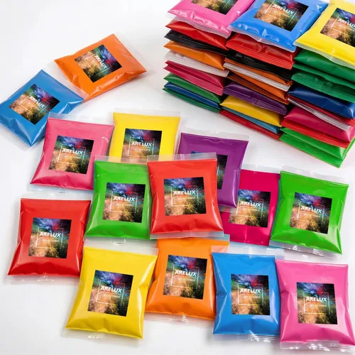 Vista 10 de ARELUX Holi Color Run Powder - Paquete de 12 unidades de 2.8 onzas cada uno de colores surtidos naturales Rangoli en polvo a granel, pintura de tiza