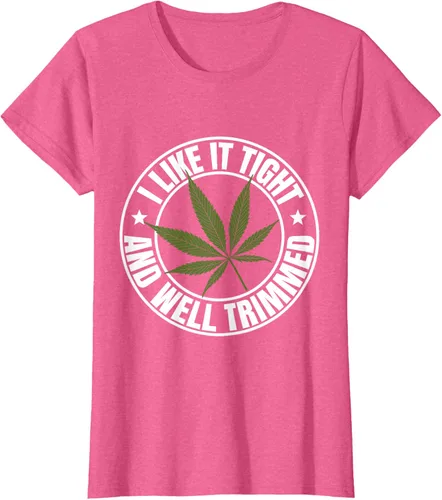Vista 42 de Weed Cannabis Medical Marihuana I Like It Camiseta ajustada y recortada, Negro, S
