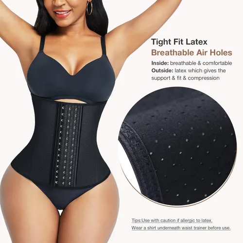 Vista 2 de Lover-Beauty Entrenador de cintura para mujer, corsés de látex, faja de entrenamiento, reloj de arena