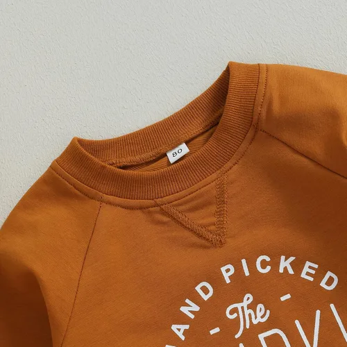 Vista 4 de DuAnyozu Ropa de bebé de Halloween, sudadera de calabaza, suéter de manga larga, suéter de manga larga, trajes de otoño