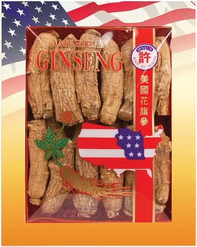 Vista 6 de Hsu's SKU 0130-4 Caja de raíces de ginseng americano de Wisconsin medio corto extra grande de 4 onzas para té, sopa y regalos, premium, sin OMG, sin