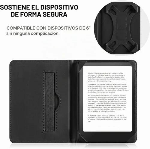 Vista 3 de HoYiXi Funda universal para Kindle eReader de 6 pulgadas, compatible con Paperwhite (2015/2018)/Pocketbook y Tolino/Kobo Clara HD, funda protectora