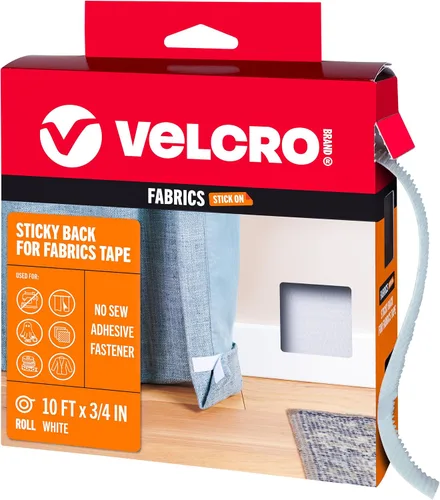 Vista 8 de VELCRO Brand Adhesivo para Telas, Rollo a Granel de 10 Pies, Cinta Sin Costura con Adhesivo, Corta Tiras a la Medida, Despega y Pega, Se Adhiere a