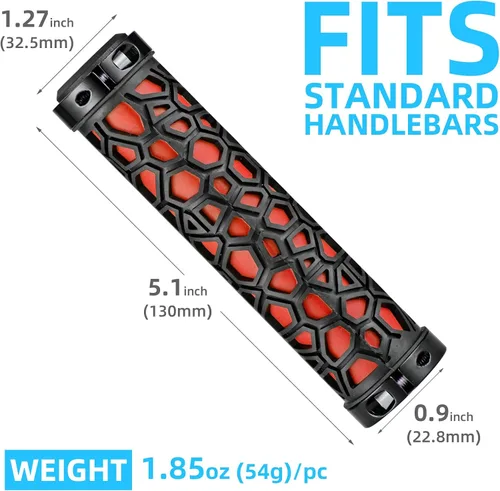 Vista 5 de ROCKBROS Puños de manillar de bicicleta con doble bloqueo Puños de bicicleta antideslizantes para manillar de bicicleta para MTB, BMX, patinetas