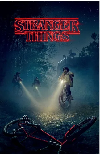 Vista 12 de Trends International Netflix Stranger Things - Póster de pared de bicicletas, 14.725 x 22.375 pulgadas, versión enmarcada de madera de granero