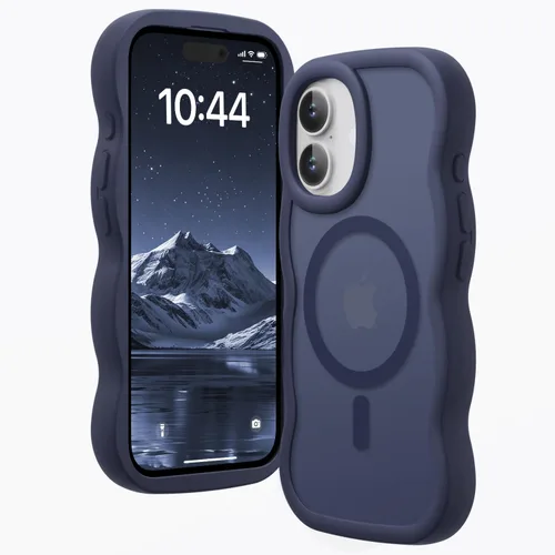 Vista 21 de Magsafe - Funda magnética para iPhone 12 Pro Max, compatible con Magsafe con marco ondulado, translúcido, mate, parte trasera dura, de silicona, a