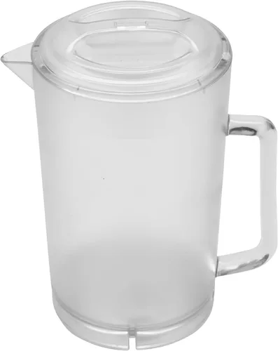 Vista 11 de GET P-3064-1-CL-EC Jarra de plástico resistente y sin BPA de 2 cuartos de galón con tapa, inastillable (64 onzas), transparente