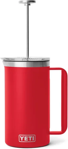 Vista 3 de YETI Rambler - Cafetera de prensa francesa de 34 onzas, color rojo rescate