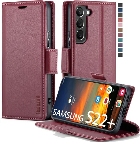 Vista 36 de Funda tipo cartera para Samsung Galaxy S22 5G con bloqueo RFID, color negro