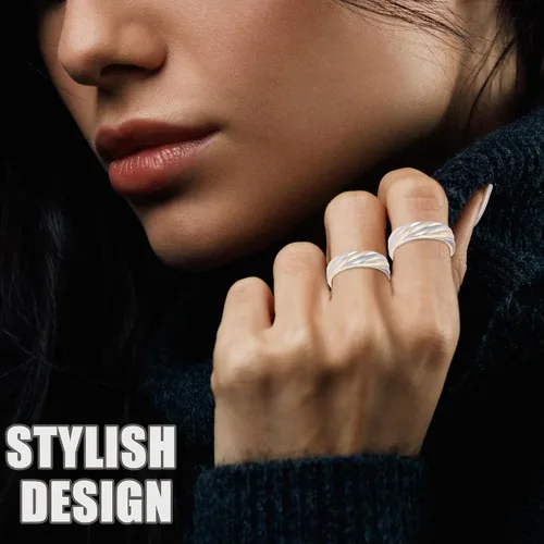 Vista 5 de MagVIVACE Anillo de cobre puro para mujeres, anillos magnéticos con imán de 3500 Gauss