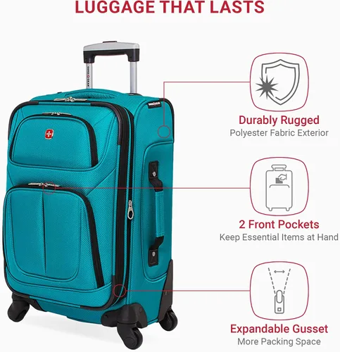 Vista 35 de SwissGear - Equipaje suave expandible Sion con ruedas, Negro