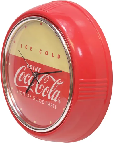 Vista 2 de Mark Feldstein & Associates Drink Coca Cola - Reloj de pared estilo retro para nevera, color rojo, 10 pulgadas