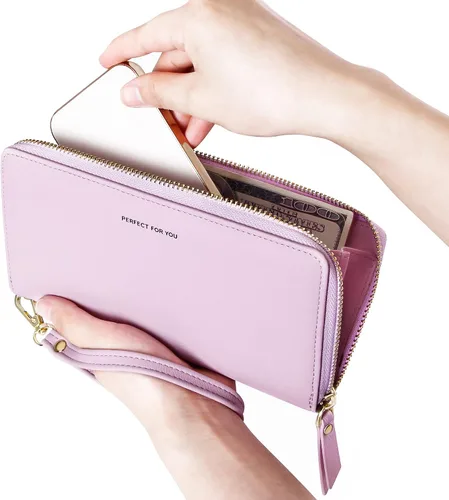 Vista 6 de GEEAD Custom Design Wristlet Wallets for Women PU Leather RFID Blocking Wallet