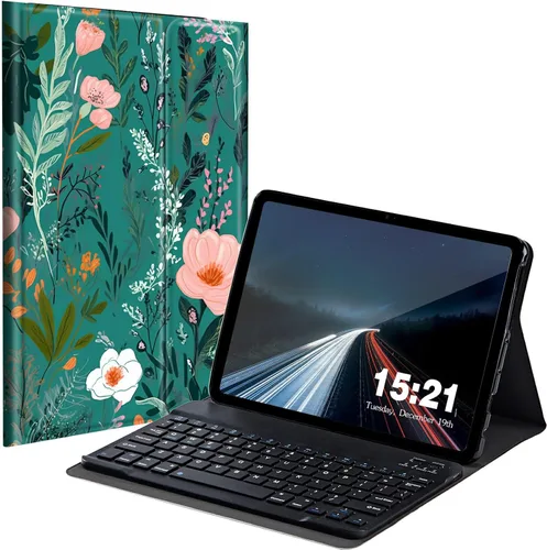 Vista 29 de Funda de teclado para Samsung Galaxy Tab S6 Lite 2022/2020, Galaxy Tab S6 Lite SM-P610/P613/P615/P619 con teclado Bluetooth inalámbrico desmontable