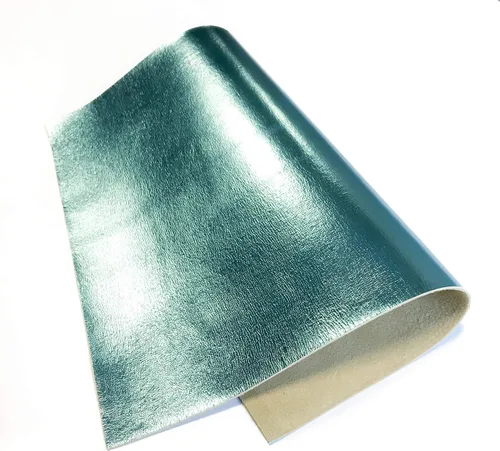 Vista 14 de Piel de cordero metálica azul claro real: material de cuero genuino brillante para costura, manualidades y fabricación de joyas