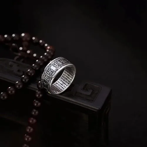 Vista 6 de Anillos de dragón PiXiu de Feng Shui para hombres y mujeres, anillo de la buena suerte para el éxito de la riqueza de plata esterlina anillos