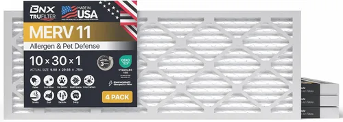 Vista 49 de BNX TruFilter - Filtro de aire MERV 11 de 10 x 10 x 1 pulgadas (paquete de 4) – Fabricado en Estados Unidos – Defensa contra Alérgenos Filtros