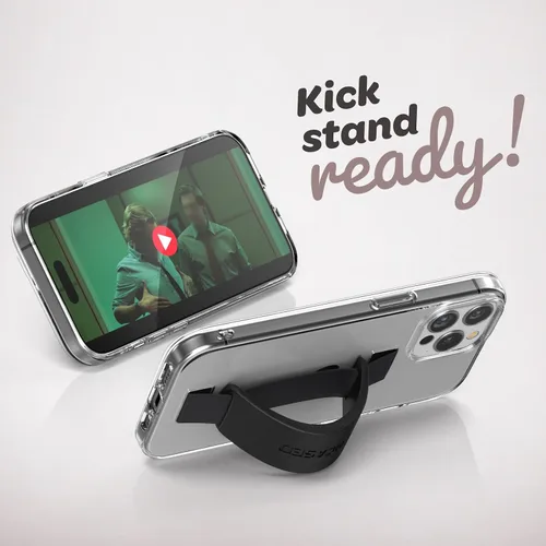 Vista 2 de ENCASED Funda con lazo para dedos, diseñada para iPhone 15 Plus (2023), funda de agarre con correa de mano con soporte de silicona suave al tacto