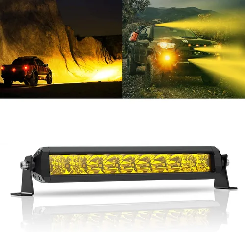 Vista 11 de Barra de luz LED de 12 pulgadas EK ENNOKING de doble fila, foco marino blanco, alta luminosidad, 100 W, luz LED de haz puntual y de inundación, luz