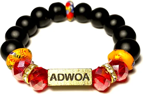 Vista 39 de Pulseras africanas tradicionales con nombre nacido en el día para mujeres de Ghana, materiales naturales, ajuste cómodo y holgado
