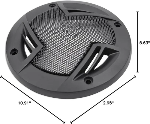 Vista 10 de Rockville RV4.3A - Altavoces de coche de 3 vías de 4 pulgadas, 500 W, 4 ohmios, woofer de polipropileno, envolvente de goma de butilo, con rejillas