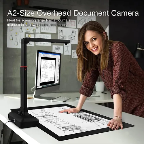 Vista 2 de TsoLay Escáner de documentos de libro de 23 MP, escáner de cámara de gran formato A2 con función OCR/grabación de video/luz LED de alto brillo