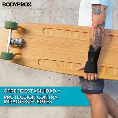 Vista 6 de BODYPROX Muñequeras (1 par) para snowboard, monopatín y patinaje en línea, protector de muñeca de protección deportiva