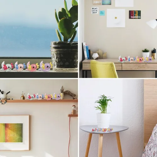 Vista 7 de 24 mini figuras de resina en miniatura de ajolote, figuras de resina que brillan en la oscuridad, divertidas figuras de animales pequeños