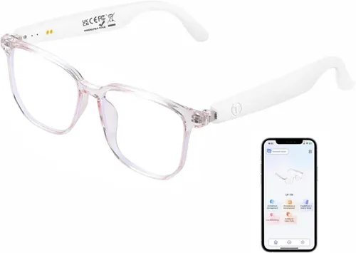 Vista 9 de Lentes inteligentes AI Translator con tecnología GPT, compatible con más de 160 idiomas, traducción en tiempo real, reducción de ruido AI, llamadas