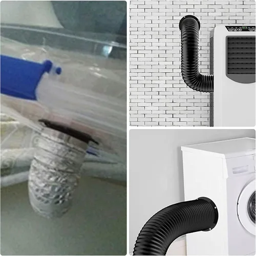 Vista 6 de Brida de conexión de conducto, conector de conducto de ventilación de aire de 4 pulgadas, placa de conector de conducto de brida de tubo recto