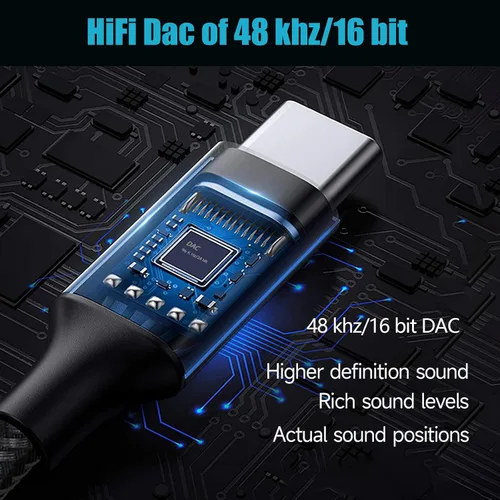 Vista 2 de Adaptador USB C para auriculares, T-Sound USB tipo C a conector de auriculares hembra de 0.138 in (DAC de alta resolución) compatible con MacBook