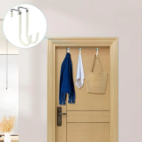Vista 6 de FYY Ganchos para colgar sobre la puerta, paquete de 4 unidades, se adapta a beige ( A Beige )