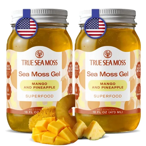Vista 13 de TrueSeaMoss Gel de musgo marino – hecho en EE. UU. – Musgo marino silvestre, frutas y verduras en frasco – Manzana/Canela, paquete de 1