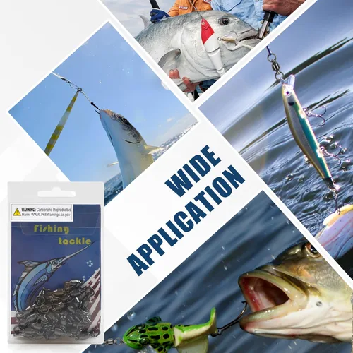 Vista 7 de Shaddock – 25 unidades 100 % cobre, 35lb-390lb, rodamientos de bolas de pesca de alta resistencia giratorios, conectores giratorios de pescado
