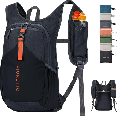 Vista 16 de FIORETTO Mochila de 15L para senderismo para mujeres y hombres, mochila mini plegable, mochila ligera pequeña para acampar, viajar, actividades al