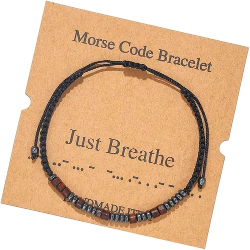Vista 18 de Pulseras de Código Morse para Mujeres y Hombres, Regalos para Ella, Mejor Amiga, Pulseras Inspiradoras Divertidas para Mujeres, Joyería Ajustable