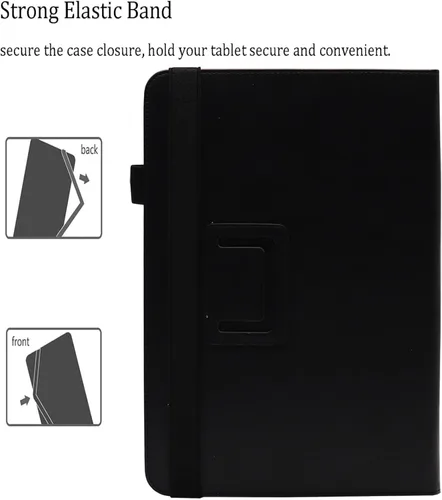 Vista 3 de Funda universal para tablet de 7 y 8 pulgadas, funda protectora con soporte para Android de 7.0 a 8.5 pulgadas con correa de mano y ranuras