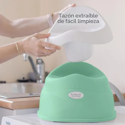 Vista 5 de Little Chicks Silla de inodoro de entrenamiento para ir al baño fácil de limpiar con protector contra salpicaduras integrado, base antideslizante