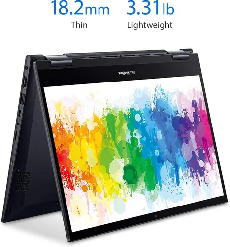 Vista 5 de ASUS VivoBook Flip 14 - Portátil 2 en 1 delgado y ligero, pantalla táctil FHD de 14 pulgadas, AMD Ryzen 5 5500U, 8 GB de RAM, SSD de 512 GB, lápiz