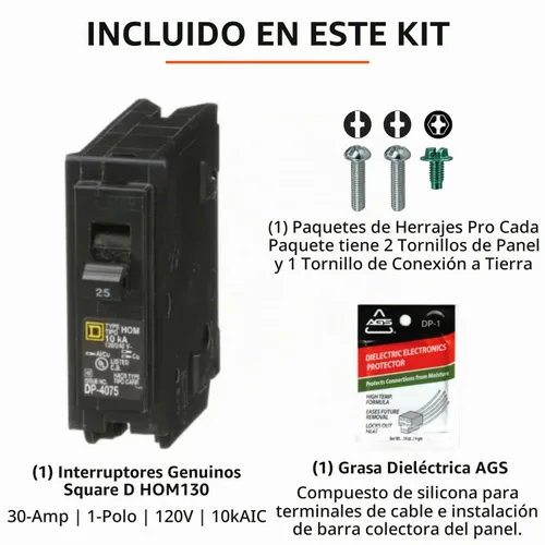 Vista 5 de Kit de disyuntor de un solo polo cuadrado D HOM125 de 25