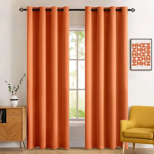 Vista 124 de MIULEE Cortinas opacas para dormitorio o sala de estar, juego de 2 paneles de cortina para ventana con aislamiento térmico y bloqueo de luz