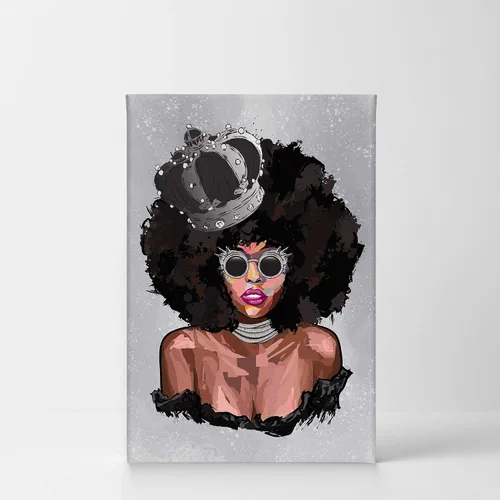 Vista 2 de Arte de pared afroamericano, decoración de pared de arte negro, arte negro afroamericano, arte de pared de niña negra, impresión afroamericana, arte