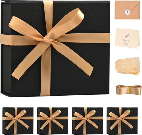 Vista 28 de LIFELUM Square Gift Box with Magnetic Lid, Card, Sticker, Ribbon, Shredded Paper Filler for Business, Wedding, Birthdays