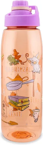 Vista 3 de Silver Buffalo Botella de agua con iconos de princesas de Disney con tapa de rosca, 28 onzas