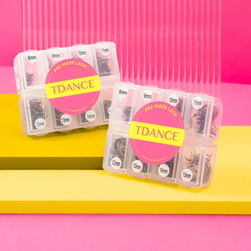 Vista 6 de TDANCE 600 abanicos, extensiones de pestañas prefabricadas de longitud mixta, naturales y de volumen, abanicos de pestañas prefabricadas 5D-24D