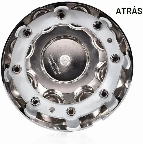 Vista 8 de PIT66 4 tapas de 8 lengüetas, tapa central de rueda de 17 pulgadas, tapas centrales cromadas para Dodge RAM 1500 2006-2008/RAM 2500 2003-2013/RAM