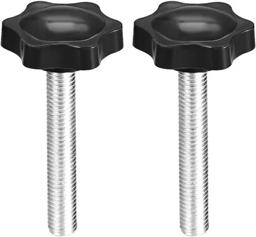 Vista 11 de uxcell Perillas de tornillo de sujeción con abrazadera Pomo de estrella M6 x 0.630 in rosca macho 2 piezas