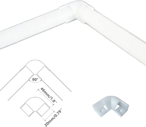 Vista 7 de THMOOTHER Paquete de 20 tiras LED en forma de V de 3.3 pies, sistema de difusor de canal de aluminio, cubierta lechosa extruida con conector