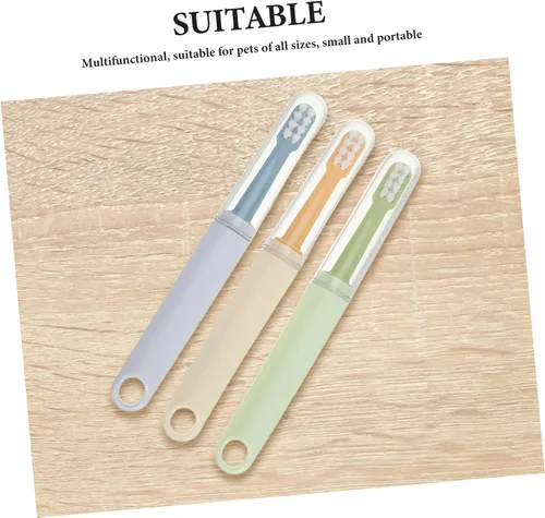 Vista 3 de 3pcs Double Head PET Toothbrush Set for Cats and Puppies