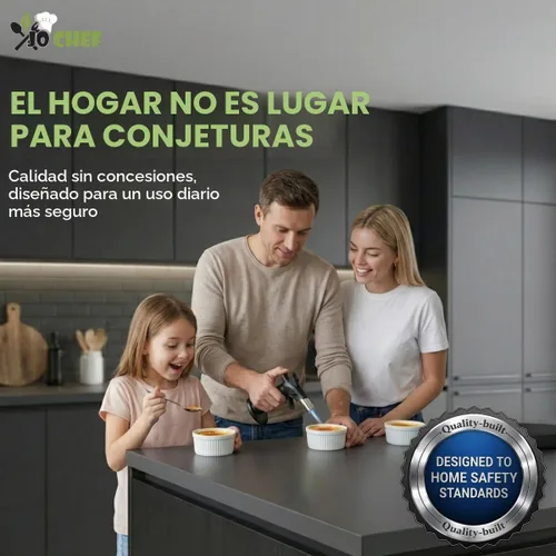 Vista 8 de Jo Chef Soplete de crema Brulee, soplete de cocina de butano para sellar, barbacoa, cocinar 2 Butane Cans (3.38oz), 2,370°F Adjustable Flame, Hand